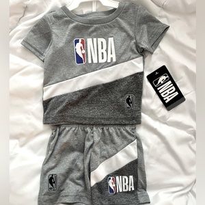 Official NBA shirt and shorts set 3-6 month boys grey NEW with tags MSRP $30